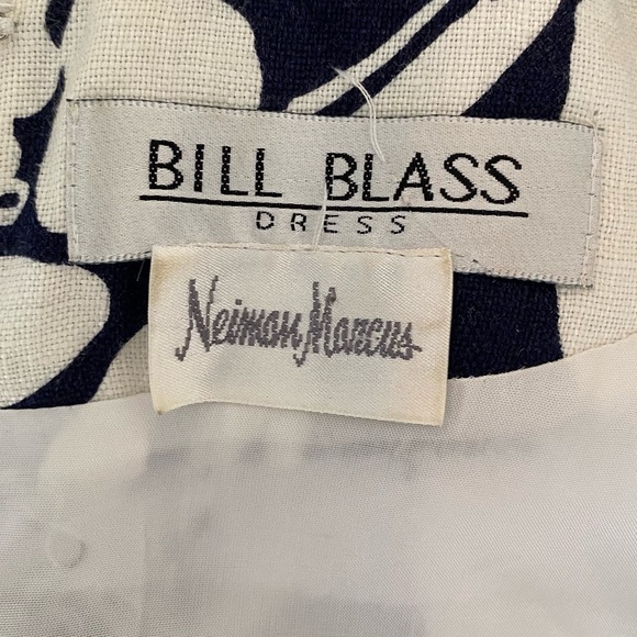 Vintage BILL BLASS Womans Linen Shift Short Sleeve Dress Sequined Beaded 12 - Picture 14 of 15